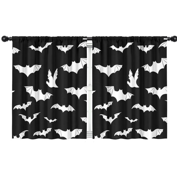 Blackout Kids Curtains,Halloween Bat Silhouettes Childrens Insulated Curtains Set Of 2,Bedroom Essentials,Toddler Room Decor 42"x54"