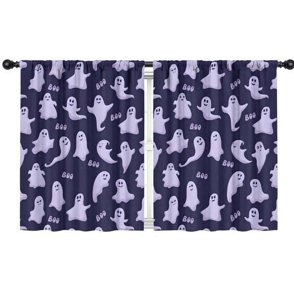 Blackout Kids Curtains,Halloween Ghosts Pattern Childrens Insulated Curtains Set Of 2,Bedroom Essentials,Toddler Room Decor 42"x54"