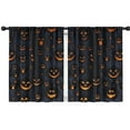 thumbnail image 1 of Blackout Kids Curtains,Halloween Glowing Pumpkins Pattern Childrens Insulated Curtains Set Of 2,Bedroom Essentials,Toddler Room Decor 42"x54", 1 of 5