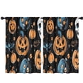 thumbnail image 1 of Blackout Kids Curtains,Halloween Pumpkins Skulls Bats and Eyeballs Childrens Insulated Curtains Set Of 2,Bedroom Essentials,Toddler Room Decor 42"x63", 1 of 5