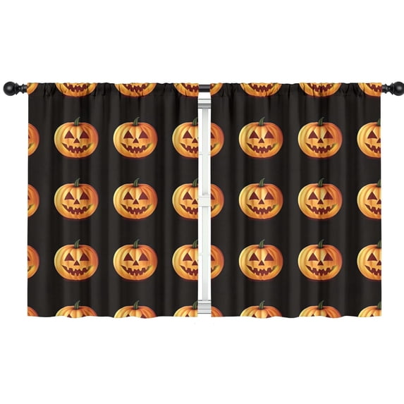 Blackout Kids Curtains,Halloween Realistic Pumpkins Pattern Childrens Insulated Curtains Set Of 2,Bedroom Essentials,Toddler Room Decor 42"x54"