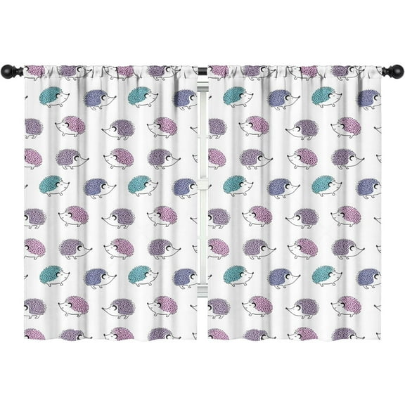 Blackout Kids Curtains,Hedgehog Childrens Insulated Curtains Set Of 2,Bedroom Essentials,Toddler Room Decor 42"x63"(106x160cm)