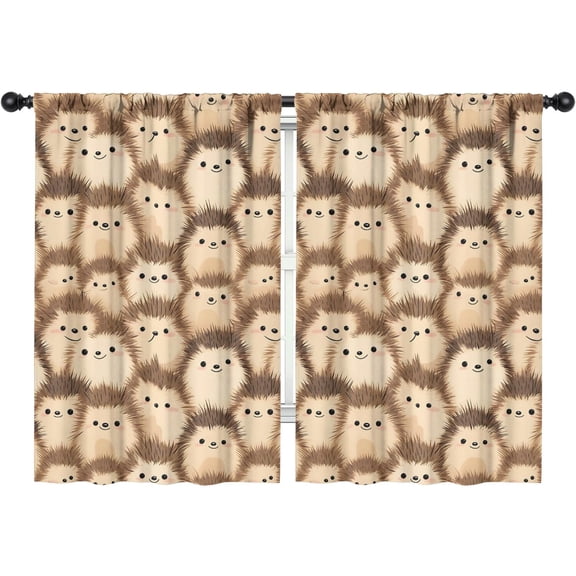 Blackout Kids Curtains,Hedgehog Pattern Childrens Insulated Curtains Set Of 2,Bedroom Essentials,Toddler Room Decor 42"x63"(106x160cm)