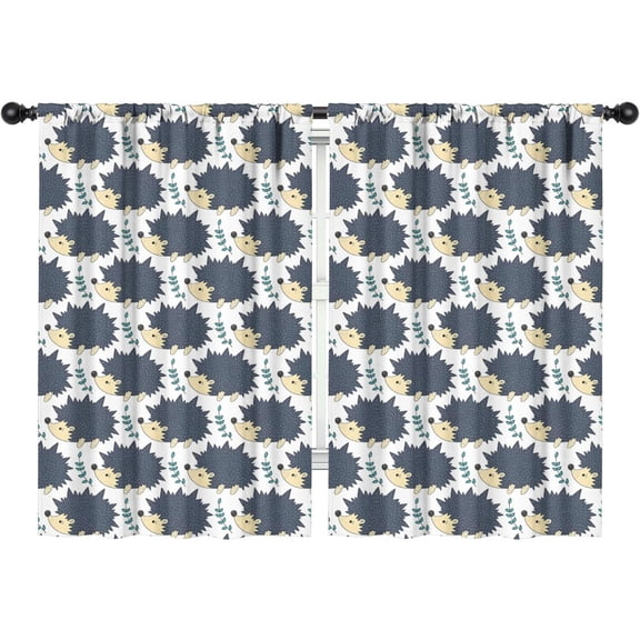 Blackout Kids Curtains,Hedgehog Pattern Childrens Insulated Curtains Set Of 2,Bedroom Essentials,Toddler Room Decor 42"x63"(106x160cm)