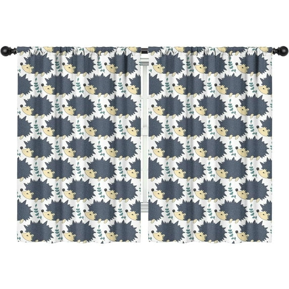 Blackout Kids Curtains,Hedgehog Pattern Childrens Insulated Curtains Set Of 2,Bedroom Essentials,Toddler Room Decor 42"x63"(106x160cm)
