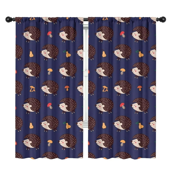 Blackout Kids Curtains,Hedgehog Pattern Childrens Insulated Curtains Set Of 2,Bedroom Essentials,Toddler Room Decor 42"x84"(106x213cm)