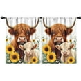 thumbnail image 1 of Blackout Kids Curtains,Highland Cow and Sunflower Childrens Insulated Curtains Set Of 2,Bedroom Essentials,Toddler Room Decor 42x54in(106x137cm), 1 of 4