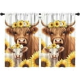thumbnail image 1 of Blackout Kids Curtains,Highland Cows with Sunflowers Childrens Insulated Curtains Set Of 2,Bedroom Essentials,Toddler Room Decor 42x63in(106x160cm), 1 of 4