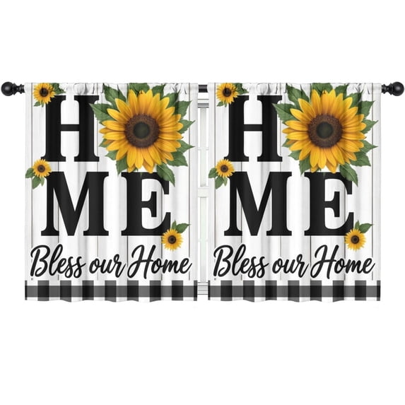 Blackout Kids Curtains,Home Bless Our Home Sunflowers Childrens Insulated Curtains Set Of 2,Bedroom Essentials,Toddler Room Decor 52x63in(132x160cm)