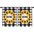 thumbnail image 1 of Blackout Kids Curtains,Home Sunflower Wreath Black and White Checkered Childrens Insulated Curtains Set Of 2,Bedroom Essentials,Toddler Room Decor 42x54in(106x137cm), 1 of 4