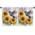 thumbnail image 1 of Blackout Kids Curtains,Hummingbird with Sunflowers and Lavender Childrens Insulated Curtains Set Of 2,Bedroom Essentials,Toddler Room Decor 52x63in(132x160cm), 1 of 4