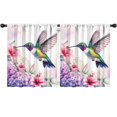 thumbnail image 1 of Blackout Kids Curtains,Hummingbird and Flowers Childrens Insulated Curtains Set Of 2,Bedroom Essentials,Toddler Room Decor 52x63in(132x160cm), 1 of 4
