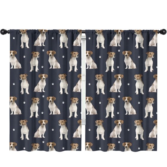 Blackout Kids Curtains,Jack Russell Terrier Childrens Insulated Curtains Set Of 2,Bedroom Essentials,Toddler Room Decor 52x84in(132x213cm)