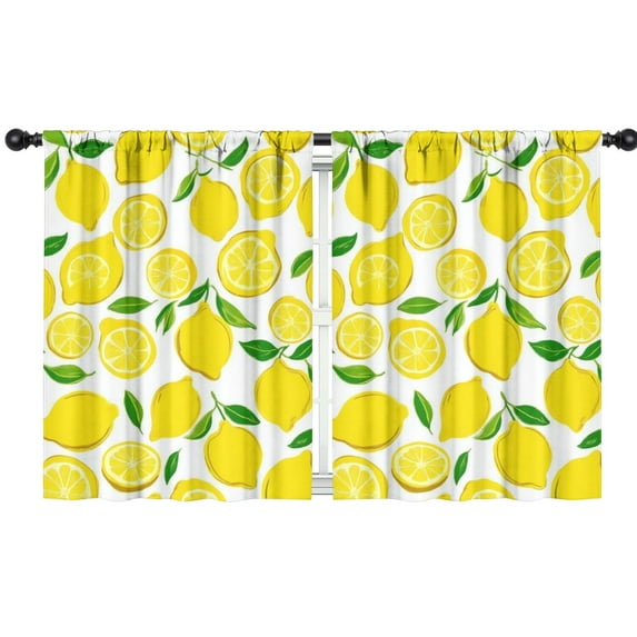 Blackout Kids Curtains,Lemon Childrens Insulated Curtains Set Of 2,Bedroom Essentials,Toddler Room Decor 42x54in(106x137cm)