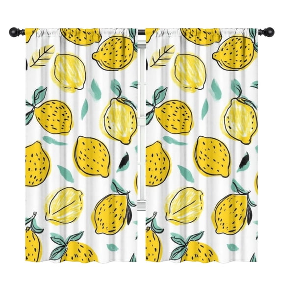 Blackout Kids Curtains,Lemon Childrens Insulated Curtains Set Of 2,Bedroom Essentials,Toddler Room Decor 42x84in(106x213cm)