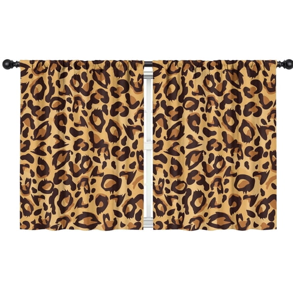 Blackout Kids Curtains,Leopard Print Childrens Insulated Curtains Set Of 2,Bedroom Essentials,Toddler Room Decor 42"x54"(106x137cm)
