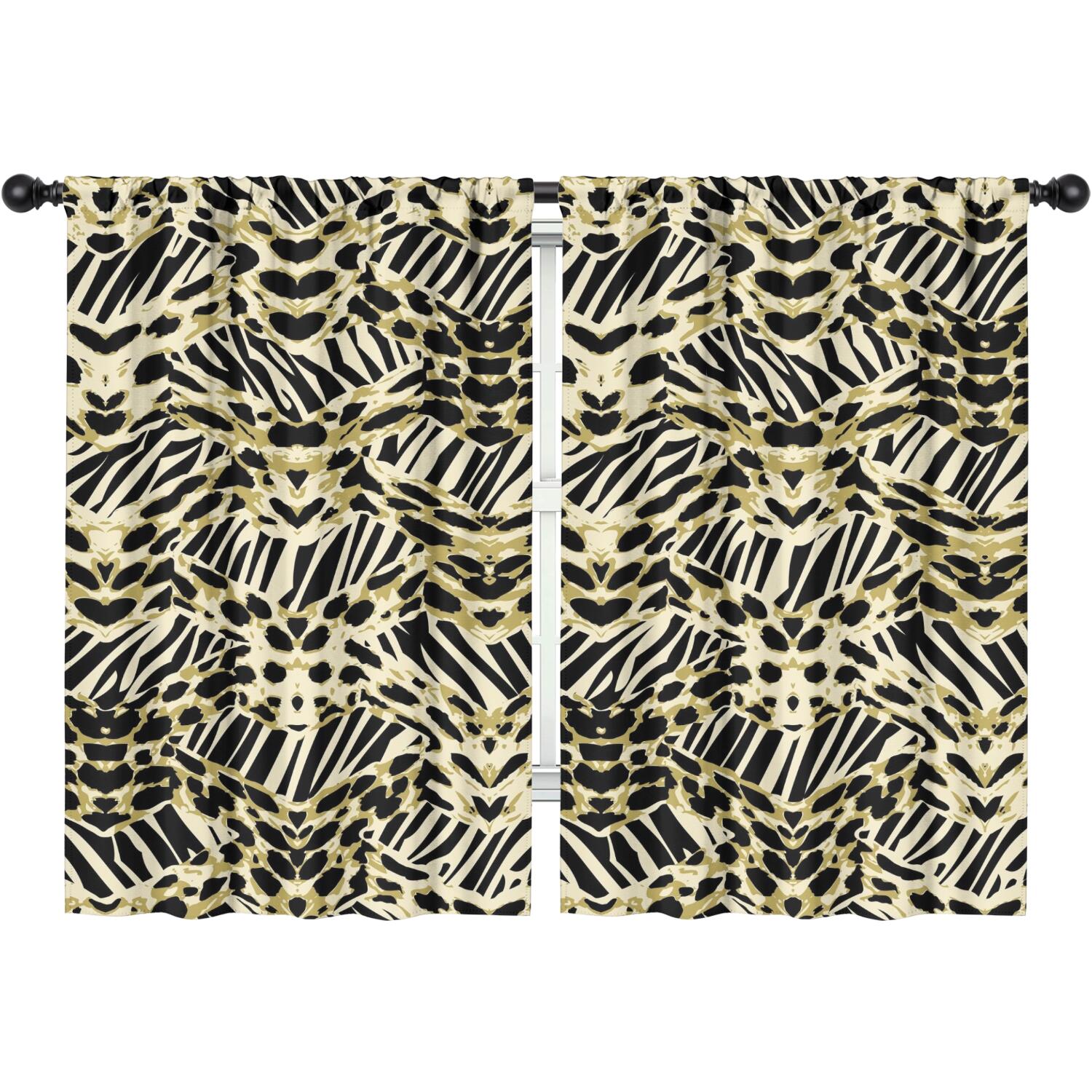Blackout Kids Curtains,Leopard Print Childrens Insulated Curtains Set ...