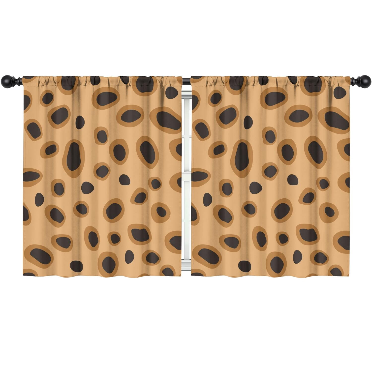 Blackout Kids Curtains,Leopard Print Childrens Insulated Curtains Set ...