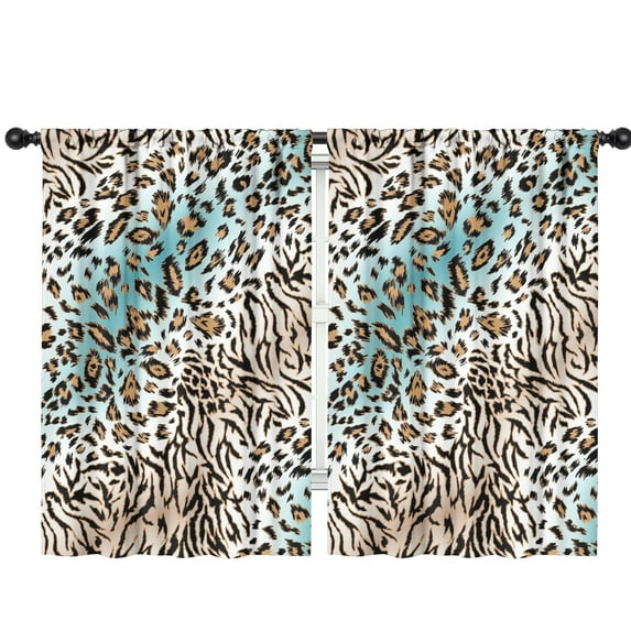 Blackout Kids Curtains,Leopard and Tiger Pattern Childrens Insulated Curtains Set Of 2,Bedroom Essentials,Toddler Room Decor 42"x63"