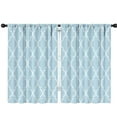 thumbnail image 1 of Blackout Kids Curtains,Light Blue Geometric Quatrefoil Pattern Childrens Insulated Curtains Set Of 2,Bedroom Essentials,Toddler Room Decor 42x63in(106x160cm), 1 of 5