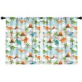 thumbnail image 1 of Blackout Kids Curtains,LightBlue Cartoon Dinosaurs Volcanoes Palms Patter Childrens Insulated Curtains Set Of 2,Bedroom Essentials,Toddler Room Decor 42"x54", 1 of 5