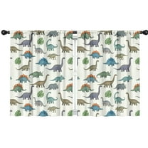 Blackout Kids Curtains,LightColor Cartoon Dinosaurs Leaves Pattern Childrens Insulated Curtains Set Of 2,Bedroom Essentials,Toddler Room Decor 42"x54"
