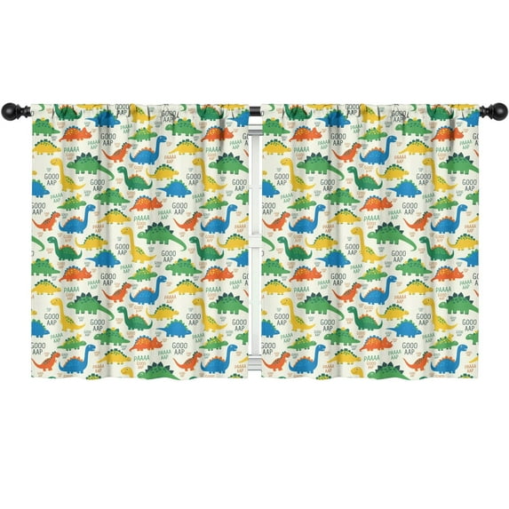 Blackout Kids Curtains,LightColor Cartoon Dinosaurs Pattern Childrens Insulated Curtains Set Of 2,Bedroom Essentials,Toddler Room Decor 52"x63"