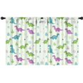 thumbnail image 1 of Blackout Kids Curtains,LightGreen Cartoon Dinosaurs Leaves Triangles Pattern Childrens Insulated Curtains Set Of 2,Bedroom Essentials,Toddler Room Decor 42"x54", 1 of 5