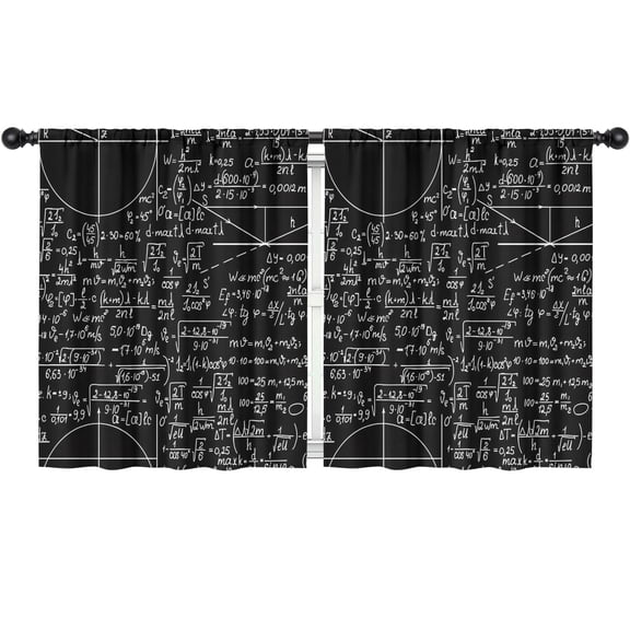 Blackout Kids Curtains,Math Equations Binary Code Blue Pattern Childrens Insulated Curtains Set Of 2,Bedroom Essentials,Toddler Room Decor 52"x63"