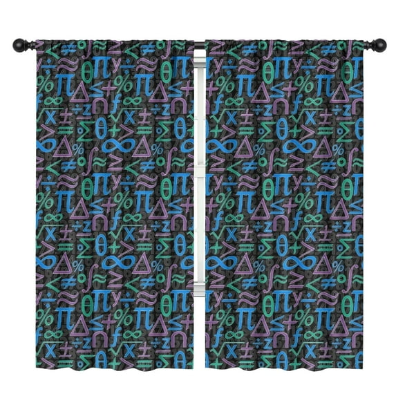 Blackout Kids Curtains,Math Equations Colorful Symbols Pattern Childrens Insulated Curtains Set Of 2,Bedroom Essentials,Toddler Room Decor 42"x84"