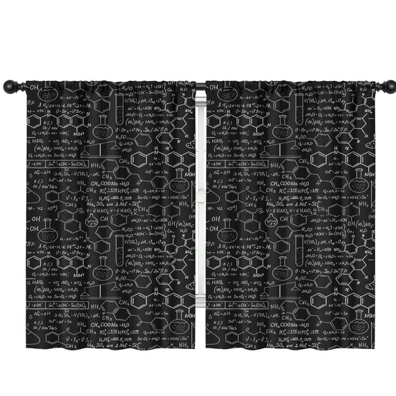 Blackout Kids Curtains,Math Equations Lab Tools Black Pattern Childrens Insulated Curtains Set Of 2,Bedroom Essentials,Toddler Room Decor 42"x63"