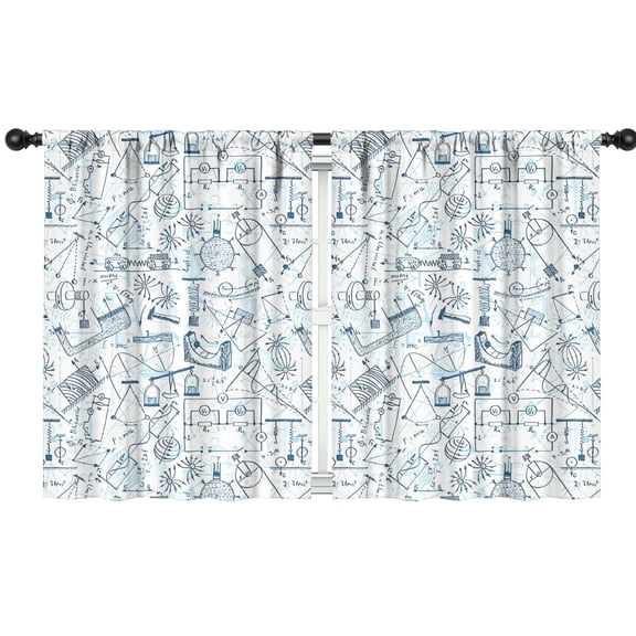 Blackout Kids Curtains,Math Equations Science Symbols Pattern Childrens Insulated Curtains Set Of 2,Bedroom Essentials,Toddler Room Decor 42"x54"