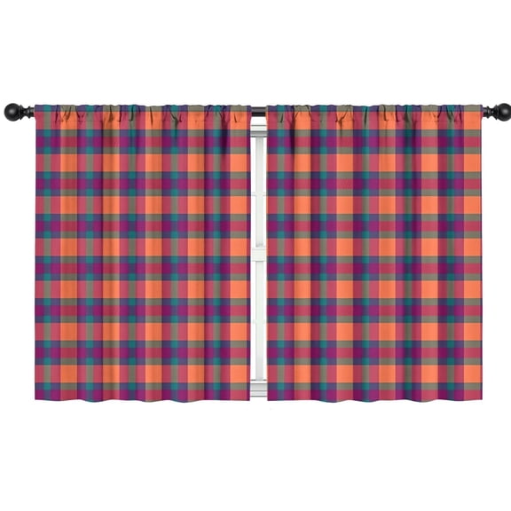 Blackout Kids Curtains,Multi Color Checkerboard Checkered Pattern Childrens Insulated Curtains Set Of 2,Bedroom Essentials,Toddler Room Decor 42"x54"
