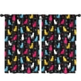 thumbnail image 1 of Blackout Kids Curtains,Multicolor Cat Silhouette Black Pattern Children's Insulated Curtains Set Of 2,Bedroom Essentials,Toddler Room Decor 52"x84", 1 of 5