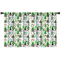 Blackout Kids Curtains,Multicolor Christmas Tree Pattern Childrens Insulated Curtains Set Of 2,Bedroom Essentials,Toddler Room Decor 42"x54"