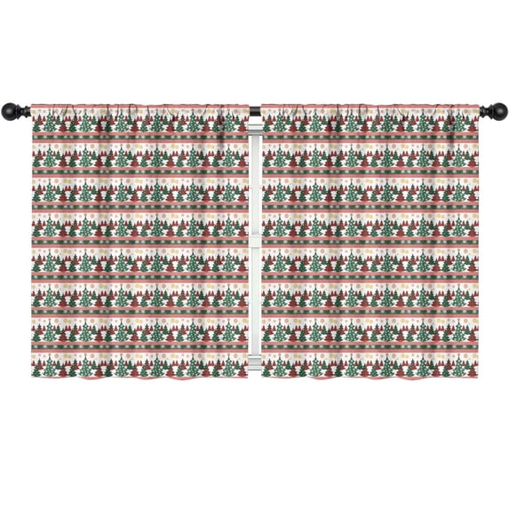 Blackout Kids Curtains,Multicolor Christmas Tree Pattern Childrens Insulated Curtains Set Of 2,Bedroom Essentials,Toddler Room Decor 52"x63"