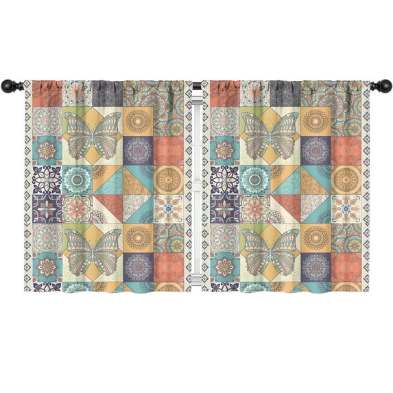 Blackout Kids Curtains,Boho Bohemia Flower Childrens Insulated Curtains Set Of 2,Bedroom Essentials,Toddler Room Decor 52"x63"(132x160cm)