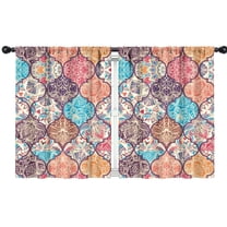 Blackout Kids Curtains,Multicolor Ethnic Geometric Pattern Childrens Insulated Curtains Set Of 2,Bedroom Essentials,Toddler Room Decor 42x54in(106x137cm)