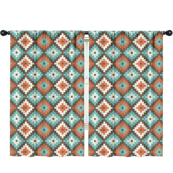Blackout Kids Curtains,Multicolor Ethnic Geometric Pattern Childrens Insulated Curtains Set Of 2,Bedroom Essentials,Toddler Room Decor 52x84in(132x213cm)