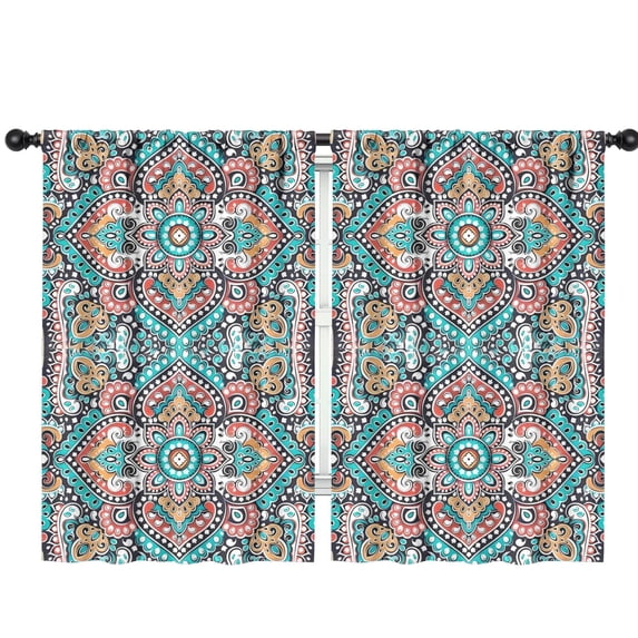 Blackout Kids Curtains,Multicolor Ethnic Paisley Pattern Childrens Insulated Curtains Set Of 2,Bedroom Essentials,Toddler Room Decor 42x63in(106x160cm)