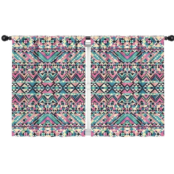 Blackout Kids Curtains,Multicolor Geometric Pattern Childrens Insulated Curtains Set Of 2,Bedroom Essentials,Toddler Room Decor 42x54in(106x137cm)