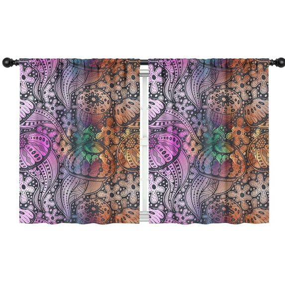 Blackout Kids Curtains,Multicolor Paisley and Floral Pattern Childrens Insulated Curtains Set Of 2,Bedroom Essentials,Toddler Room Decor 42x54in(106x137cm)