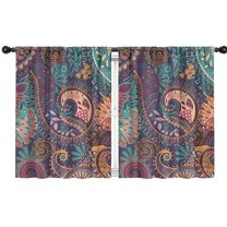 Blackout Kids Curtains,Multicolor Paisley Pattern Childrens Insulated Curtains Set Of 2,Bedroom Essentials,Toddler Room Decor 42x54in(106x137cm)