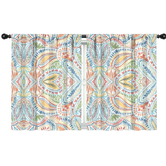 Blackout Kids Curtains,Multicolor Paisley Pattern Childrens Insulated Curtains Set Of 2,Bedroom Essentials,Toddler Room Decor 42x54in(106x137cm)