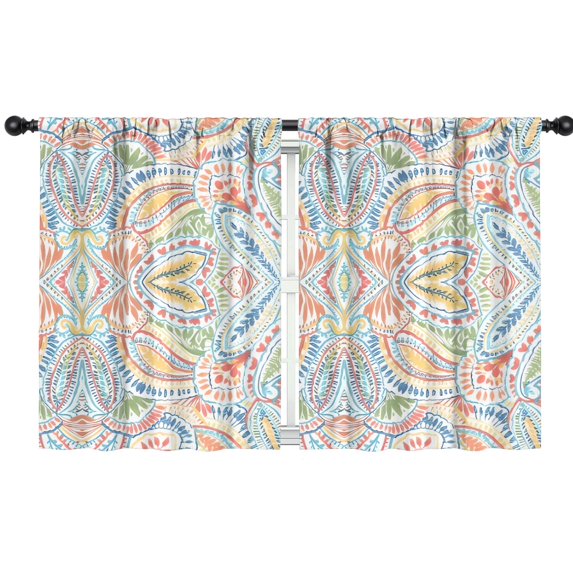 Blackout Kids Curtains,Multicolor Paisley Pattern Childrens Insulated Curtains Set Of 2,Bedroom Essentials,Toddler Room Decor 42x54in(106x137cm)