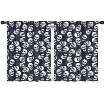 Blackout Kids Curtains,Navy Skull Pattern Childrens Insulated Curtains Set Of 2,Bedroom Essentials,Toddler Room Decor 42x54in(106x137cm)