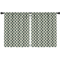Blackout Kids Curtains,Navy and Beige Checkerboard Pattern Childrens Insulated Curtains Set Of 2,Bedroom Essentials,Toddler Room Decor 42"x54"