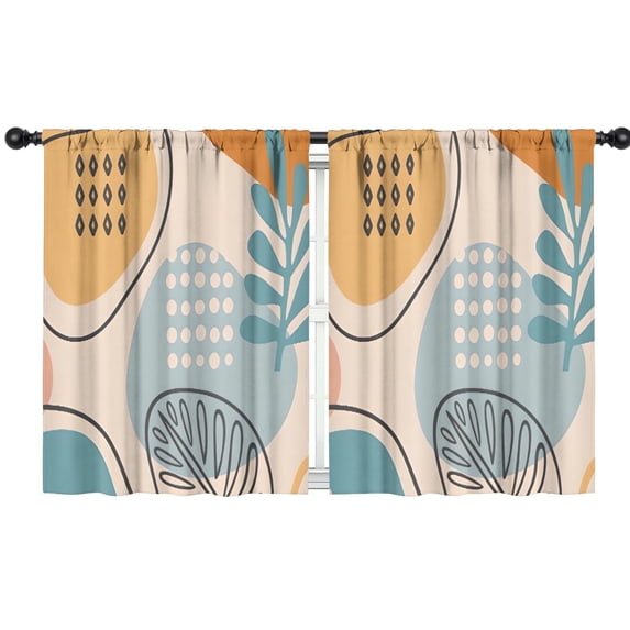 Blackout Kids Curtains,Orange Boho Abstract and Plant Pattern Childrens Insulated Curtains Set Of 2,Bedroom Essentials,Toddler Room Decor 42x54in(106x137cm)