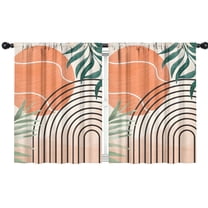 Blackout Kids Curtains,Orange Boho Geometric and Plant Pattern Childrens Insulated Curtains Set Of 2,Bedroom Essentials,Toddler Room Decor 42x54in(106x137cm)