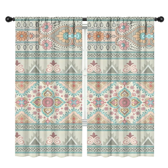 Blackout Kids Curtains,Orange and Purple Diamond Shaped Geometric Boho Pattern Childrens Insulated Curtains Set Of 2,Bedroom Essentials,Toddler Room Decor 42x84in(106x213cm)